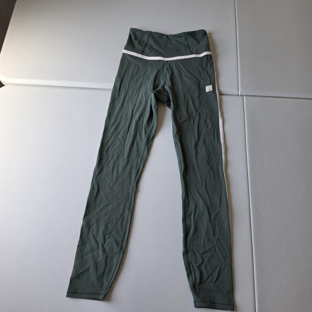 Vuori Allthefeels Corset Leggings Womens XS Green High Rise Side Stripe VW4363